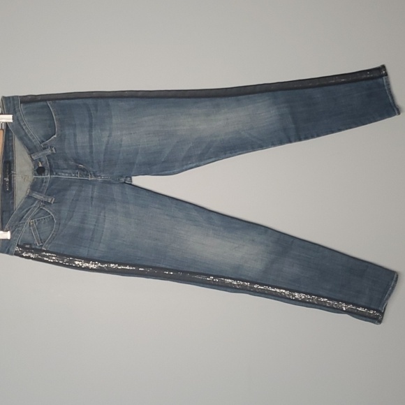 Rock & Republic embellished Jeans side stripes size 6 Berlin rn 130273 - Picture 1 of 16